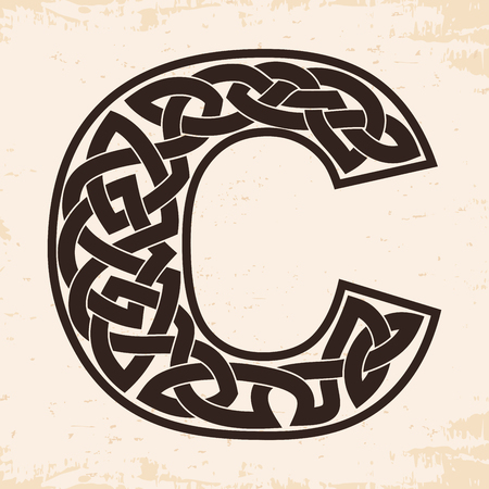 Letter with Celtic ornament.のイラスト素材