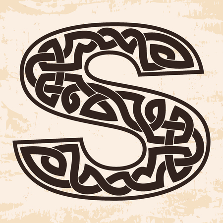 Letter S with Celtic ornament.のイラスト素材