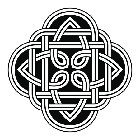 Celtic national ornament interlaced ribbon isolated on white background.のイラスト素材
