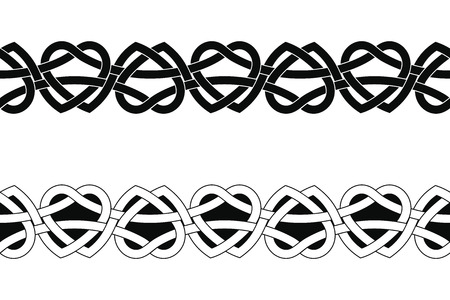 Seamless Celtic national ornament interlaced ribbon isolated on white background.のイラスト素材