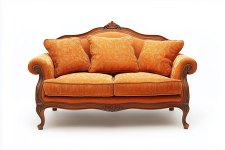 Soft sofa isolated on white background. Furniture item for home, hotel and office.の写真素材