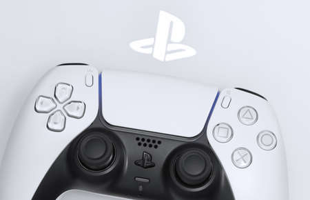 Playstation 5 Dual Sense controller with PS logo