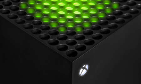Xbox Series X in close view - Selective Focus, 4th April, 2021, Sao Paulo, Brazil.のeditorial素材
