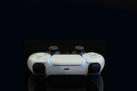 New Playstation 5 controller (Dual Sense) selective focus - Feb 1, 2021, Sao Paulo, Brazil.