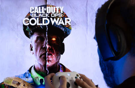 Man playing Call of Dutty Cold War. 26th Jan, 2021, Sao Paulo, Brazil