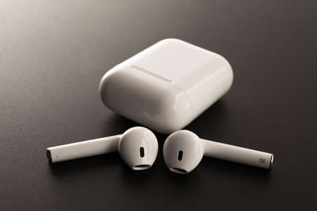 Generic Wireless Ear Phone - white colorの写真素材