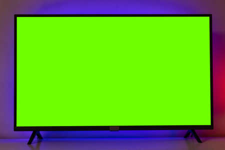 TV with green screen for cropping