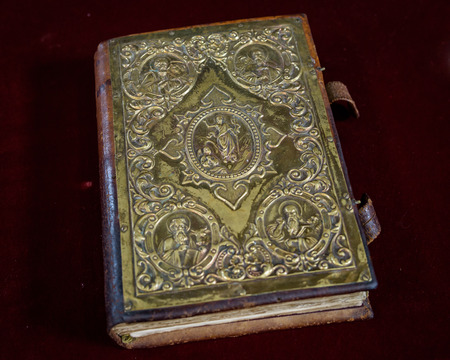 The Holy Bible sitting at the altar of the blessed church at Burgasの写真素材