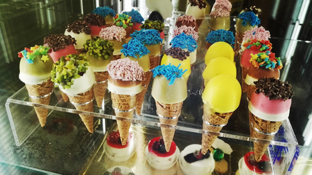 a tray of small ice creams