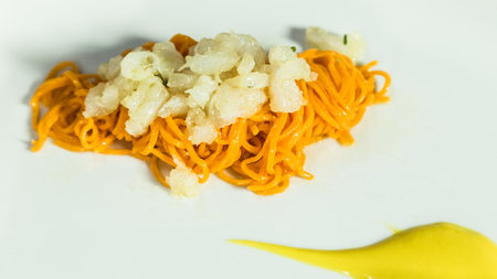 spaghetti with peppers and dried salted cod