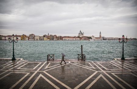 Cloudy day in Venice, from Giudeccaの写真素材