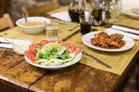 Rabbit Chausser On The Table At The Restaurantの写真素材