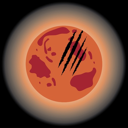 Halloween background with full bloody moon.のイラスト素材