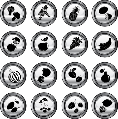 Icon set of fruits. Element of design のイラスト素材