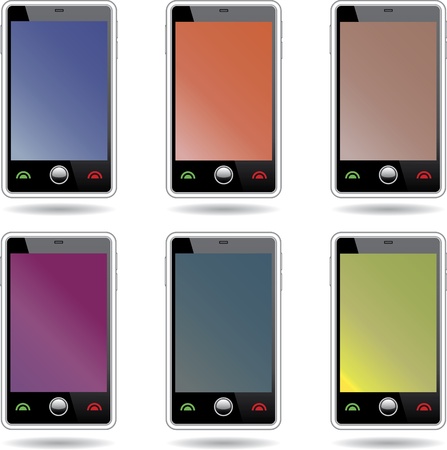  Set of abstract  touchscreen smart phones. illustrationのイラスト素材
