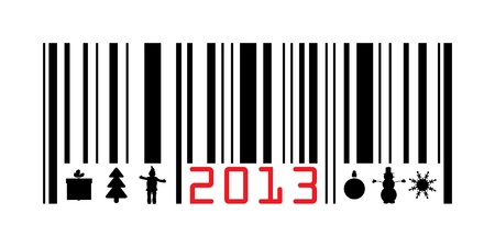 Greeting with 2013 year barcodeのイラスト素材