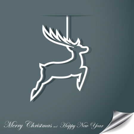 Christmas background with deerのイラスト素材