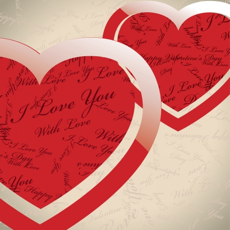 Vector Valentines day card with heartsのイラスト素材