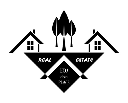 Real estate in eco clean place illustrationのイラスト素材