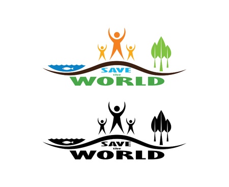 Save the world illustrationのイラスト素材