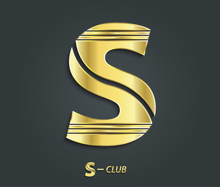 Vector golden symbol from alphabet Letter Sのイラスト素材