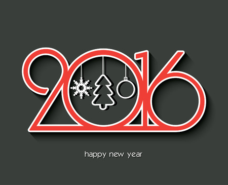2016 Happy new year creative design for your greetings card, flyers, invitation, posters, brochure, banners, calendarのイラスト素材
