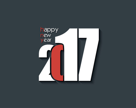 2017 Happy New Year creative text design for your greetings card