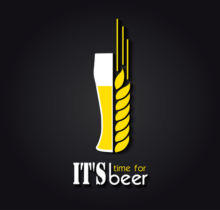 Creative design emblem its time for beerのイラスト素材