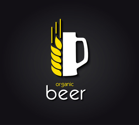 Creative design with beer mug and barley. Organic beer.のイラスト素材