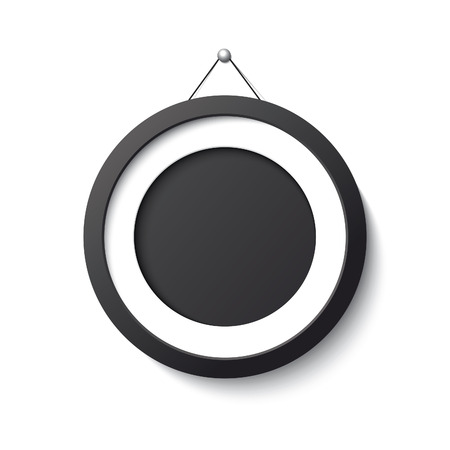 Realistic black frame circle form on white background.のイラスト素材
