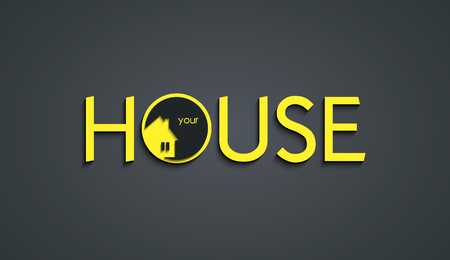 House text creative design. Vector Illustrationのイラスト素材