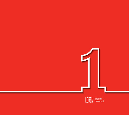 First place symbol. White number on red background. Vector illustrationのイラスト素材