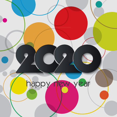 2020 Happy New Year or Christmas colorful  background creative design for greetings card, flyers, invitation, posters, brochure, banners, calendarのイラスト素材