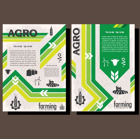 Agriculture brochure design template for agricultural company, agro conference, forum, event, exhibition, agro businessのイラスト素材