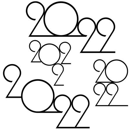 2022 set design.Cover of card for 2022 Creative design on white backgroundのイラスト素材