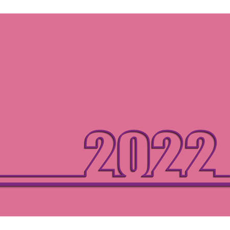 2022 text design.Cover of card for 2022 Creative design for your greetings card, invitation, calendar, brochure, bannerのイラスト素材