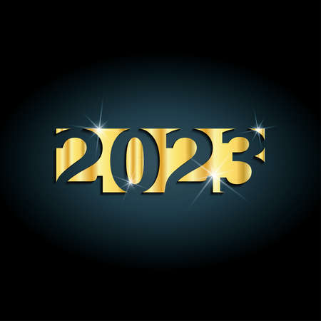 2023 happy new year golden text design. Luxury Cover of card for 2023 Creative design for your...