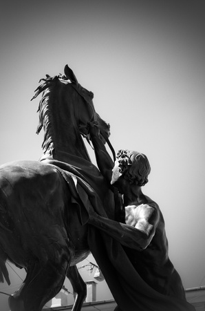 Part of the sculpture on the bridge in St. Petersburgの写真素材