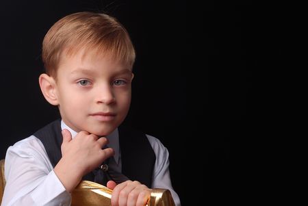 Photo of adorable young boy looking at cameraの写真素材