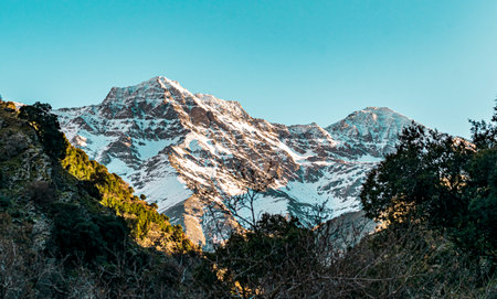 Panoramic of the peaks of Mulhacen and Alcazaba in Sierra Nevada (Granada)の写真素材