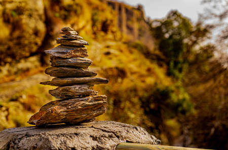 Balanced stones that mark the way
