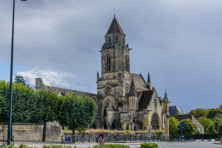 old Roman Catholic church, today part in ruins, located in the ancient city of Caenのeditorial素材
