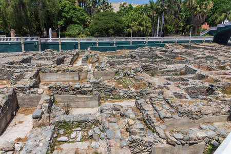 view of the remains of the primitive industry and a park in the background.