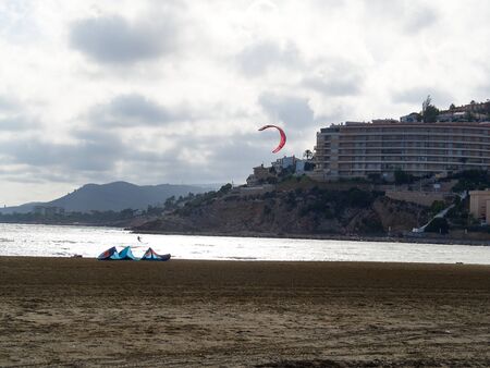 windsurfer on the beach, Pe? ? ?scola, Spainの写真素材