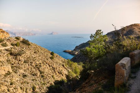 view of the Altea coast in Alicante, Spainの写真素材