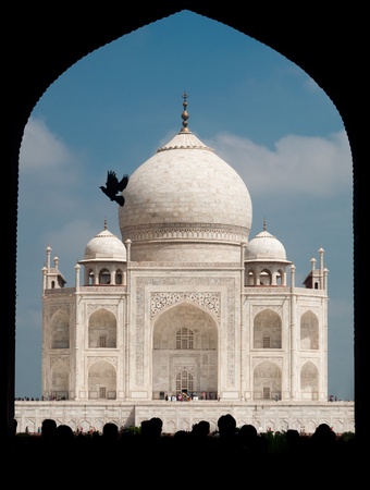 View of Taj Mahal, Agra, India  Taken from the entranceのeditorial素材