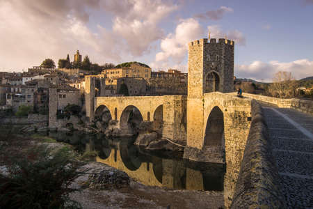 Medieval village of Besalú, Girona, Spainのeditorial素材