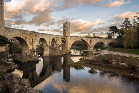 Medieval village of Besalú, Girona, Spainのeditorial素材