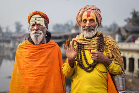 Saddhus in Pashupatinathのeditorial素材