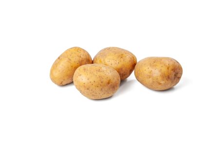 boiled potatoes on a white background and isolatedの写真素材